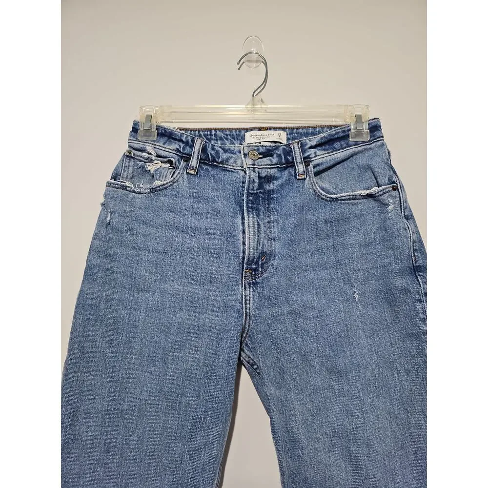 Abercrombie & Fitch 90s Relaxed High Rise Curve Love Womens 28 6S Medium Wash - Picture 10 of 13